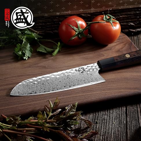 Mitsumoto Sakari Couteau Japonais Damas 440c Couteaux Cuisine  Professionnels Forgés À Main Gyuto
